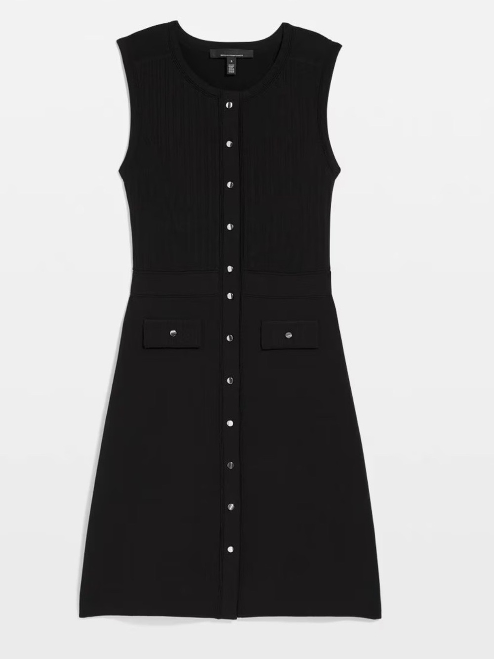 Button-Front Sleeveless Sweater dress
